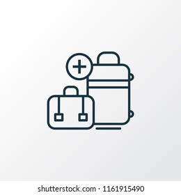 Extra baggage icon line symbol. Premium quality isolated luggage element in trendy style.