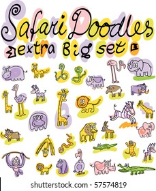 extra big set of vector african animals