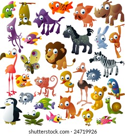 conjunto de animales vectoriales extra grande