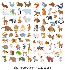 Extra big vector animals and birds set