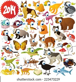 extra big vector cartoon animals set 