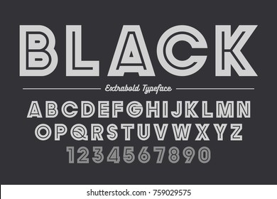 Extra Bold Vector Decorative Bold Font Design, Alphabet, Typeface, Typography