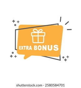 Extra bonus banner design. Element design for web. Vector, sticker. illustration