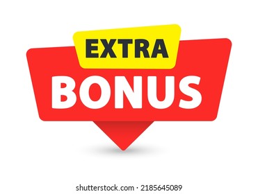 Extra Bonus - Banner, Speech Bubble, Label, Sticker, Ribbon Template. Vector Stock Illustration