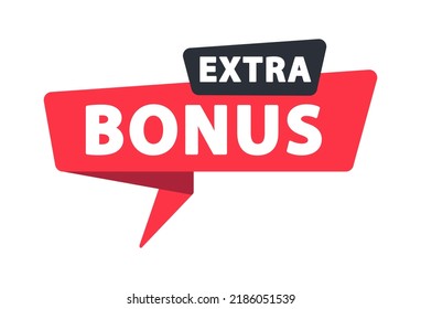 Extra Bonus - Banner, Speech Bubble, Label, Sticker, Ribbon Template. Vector Stock Illustration