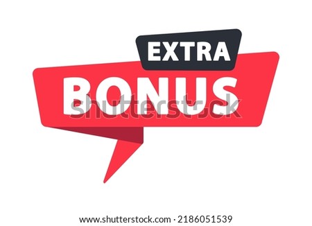 Extra Bonus - Banner, Speech Bubble, Label, Sticker, Ribbon Template. Vector Stock Illustration