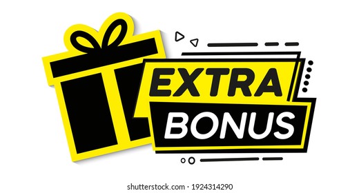 Extra Bonus, Bright Vector Illustration With A Gift
