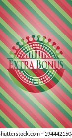 Extra Bonus christmas emblem background. Vector Illustration. Detailed. 