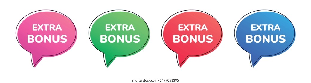 Extra bonus colorful speech bubble set. Vector icon