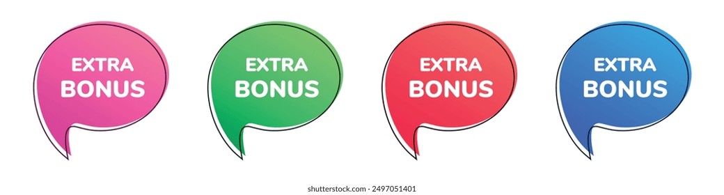 Extra bonus colorful speech bubble set. Vector icon