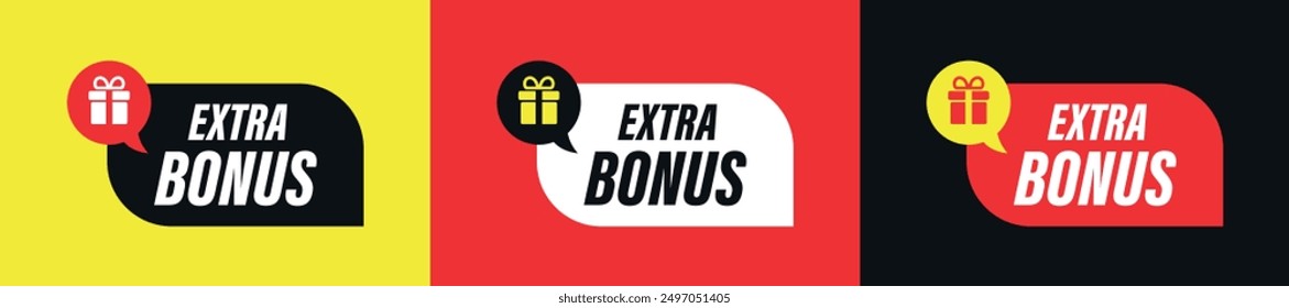 Extra bonus colorful speech bubble set. Vector icon