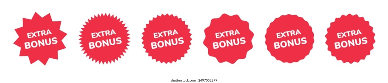 Conjunto de pegatinas de colores de bonificación extra. Icono de Vector