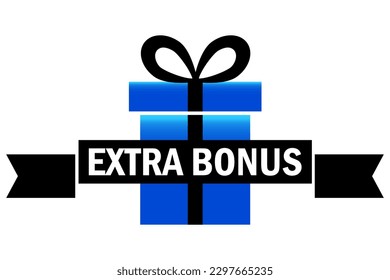 Bonos extra con etiqueta de caja de regalo. Ilustración vectorial.