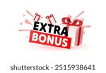 Extra bonus gift, gift tag, free product. web sticker. Vector illustration