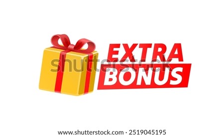 Extra bonus gift, gift tag, free product. web sticker. Vector illustration