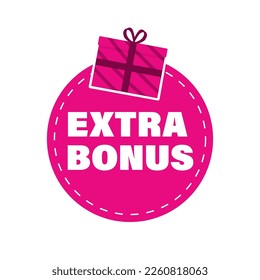 Extra bonus icon with gift box. Marketing concept. Business success