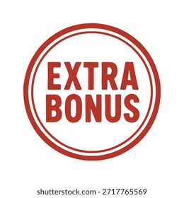 extra Bonus-Symbol Logo, Siegel, Vektor auf weißem Hintergrund
Vektorstempelsymbol