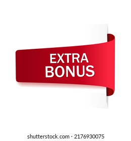 Extra bonus label banner design. Special offer. Flat style vector illustration.