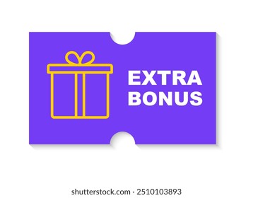 Extra bonus label banner. Modern banner with surprise gift. Web template for promotion. Bonus icon. Vector illustration.