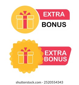extra bonus label banner, modern banner surprise gift, web template for promotion, bonus icon, vector illustration