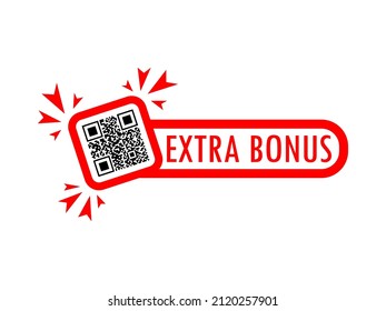 Extra Bonus label. Bright vector element of modern web banner with gift.
