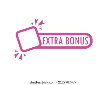 Extra Bonus label. Bright vector element of modern web banner with gift.
