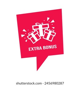 Extra bonus label design vector for sales