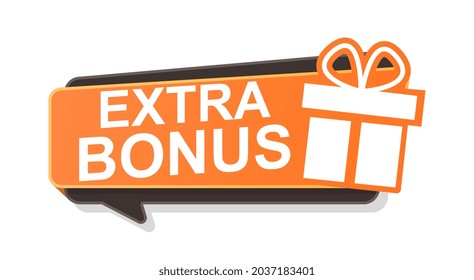Extra Bonus label. Picture for sales, icon for online stores. Sticker discount sticker. Graphic elements for website. Gift for regular customers. Flat vector illlustration isolated on white background