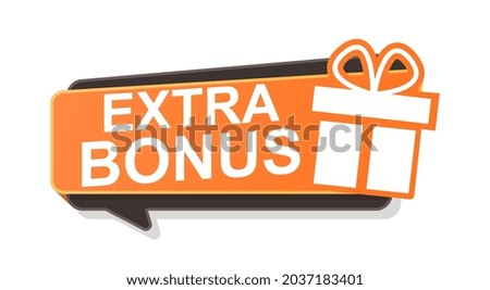 Extra Bonus label. Picture for sales, icon for online stores. Sticker discount sticker. Graphic elements for website. Gift for regular customers. Flat vector illlustration isolated on white background