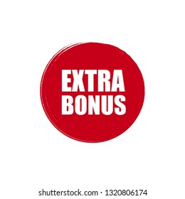 Extra bonus label, sticker. red color