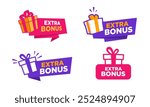 Extra bonus label vector element. Suitable for free gift, marketing, and business advertising design.