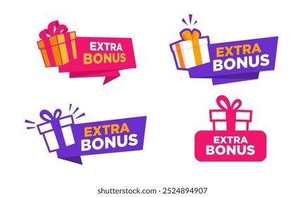 Extra bonus label vector element. Suitable for free gift, marketing, and business advertising design.