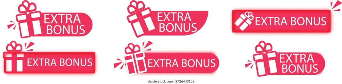 Extra Bonus Labels und Abzeichen mit Geschenkbox-Symbolen