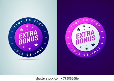 Extra bonus medal, limited time offer. Vector illustration in modern gradient style.