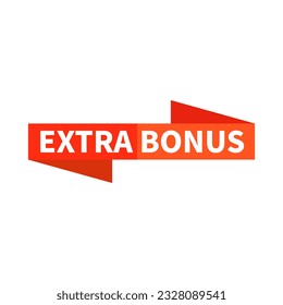 Extra Bonus In Orange Duo Color And Rectangle Ribbon Shape For Advertising
