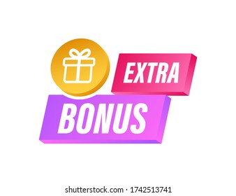 Extra Bonus for promotion design. Surprise banner. Discount banner promotion template. Web template for marketing promo design. Vector stock illustration.