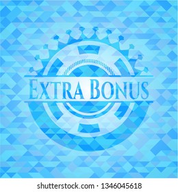 Extra Bonus realistic sky blue mosaic emblem