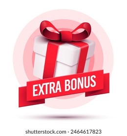 Extra Bonus Ribbon With Gift Illustration