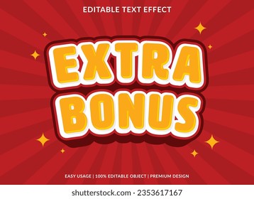 extra bonus text effect template design with 3d style use for business brand and logo