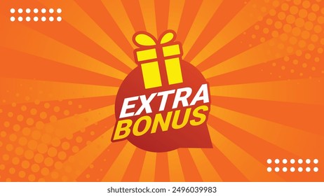 extra bonus vector label. Design template promotion for banner, social media, website,sign, illustration, banner, symbol, tag, badge, etc.