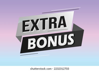 extra de bono concepto de palabra ilustración vector con líneas 3d estilo para la página de inicio de medios sociales, plantilla, ui, web, aplicación móvil, afiche, banner, volante, fondo, tarjeta de regalo, cupón, etiqueta, papel tapiz