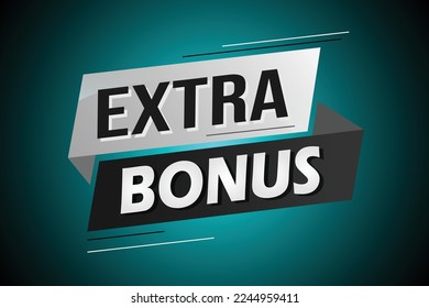 Extra-Bonus Wort-Konzept Vektorgrafik mit Linien 3D-Stil für Social-Media-Landing-Seite, Vorlage, i, Web, mobile App, Poster, Banner, Flyer, Hintergrund, Geschenkkarte, Coupon, Etikett, Wallpaper