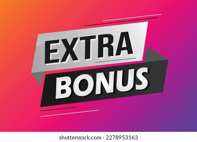 extra bonus word concept vector illustration with lines 3d style for social media landing page, template, ui, web, mobile app, poster, banner, flyer, background, gift card, coupon, label, wallpaper