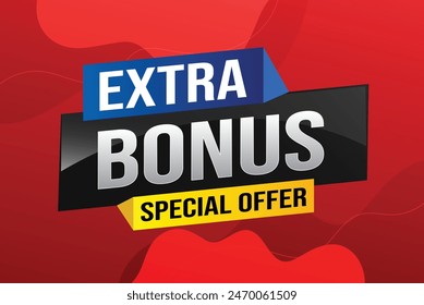 extra bonus word concept vector illustration with lines 3d style for social media landing page, template, ui, web, mobile app, poster, banner, flyer, background, gift card, coupon, label, wallpaper

