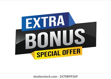 extra bonus word concept vector illustration with lines 3d style for social media landing page, template, ui, web, mobile app, poster, banner, flyer, background, gift card, coupon, label, wallpaper

