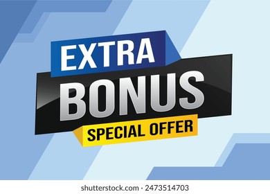 extra bonus word concept vector illustration with lines 3d style for social media landing page, template, ui, web, mobile app, poster, banner, flyer, background, gift card, coupon, label, wallpaper

