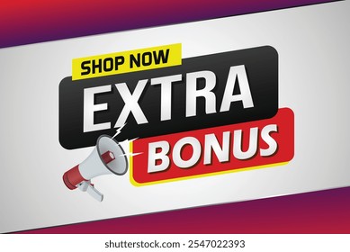 extra bonus word concept vector illustration with lines 3d style for social media landing page, template, ui, web, mobile app, poster, banner, flyer, background, gift card, coupon, label, wallpaper  