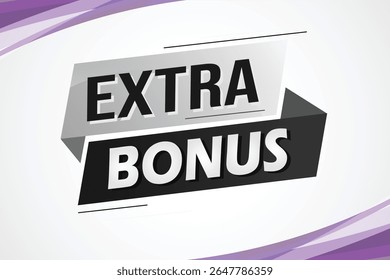 extra bonus word concept vector illustration with lines 3d style for social media landing page, template, ui, web, mobile app, poster, banner, flyer, background, gift card, coupon, label, wallpaper 