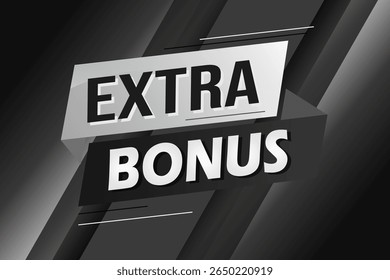 extra bonus word concept vector illustration with lines 3d style for social media landing page, template, ui, web, mobile app, poster, banner, flyer, background, gift card, coupon, label, wallpaper 
