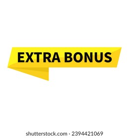 Extra Bonus In Yellow Ribbon Rectangle Shape For Sale Advertisement Business Marketing Social Media Information
